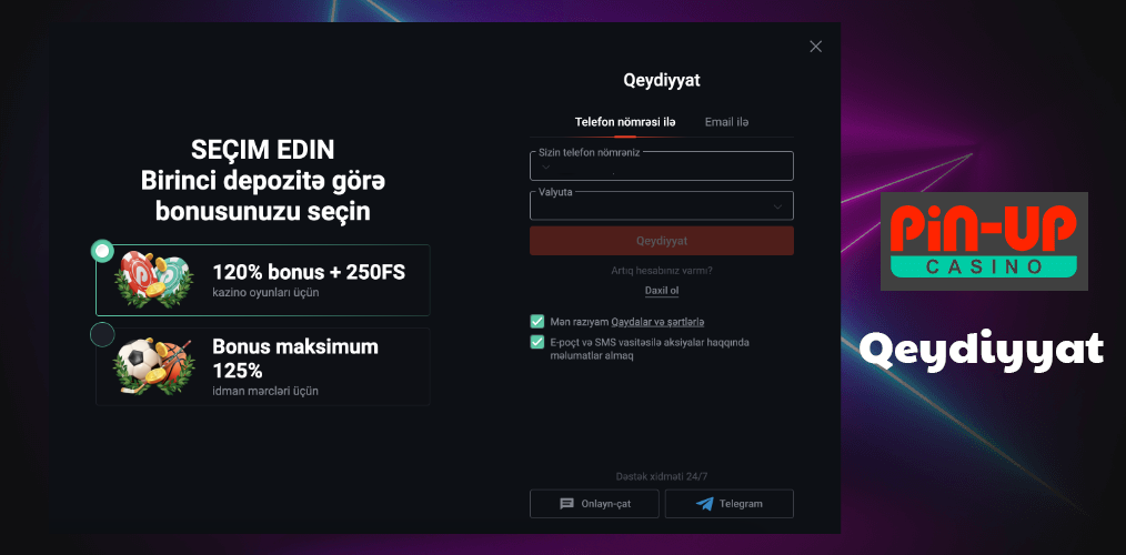 Pin Up Qeydiyyat Təlimatları