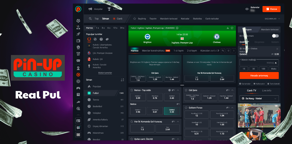 Pin Up Betting-də real pul mərclərini necə yerləşdirmək barədə qısa təlimat