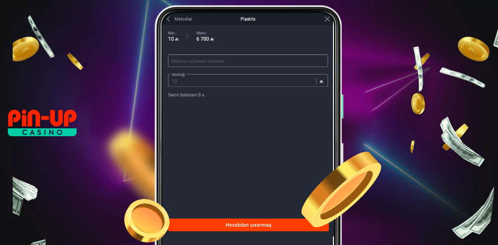 Pin Up-dan vəsait çıxarmaq üçün siz Piastrix kimi mövcud ödəniş üsullarından istifadə edə bilərsiniz
