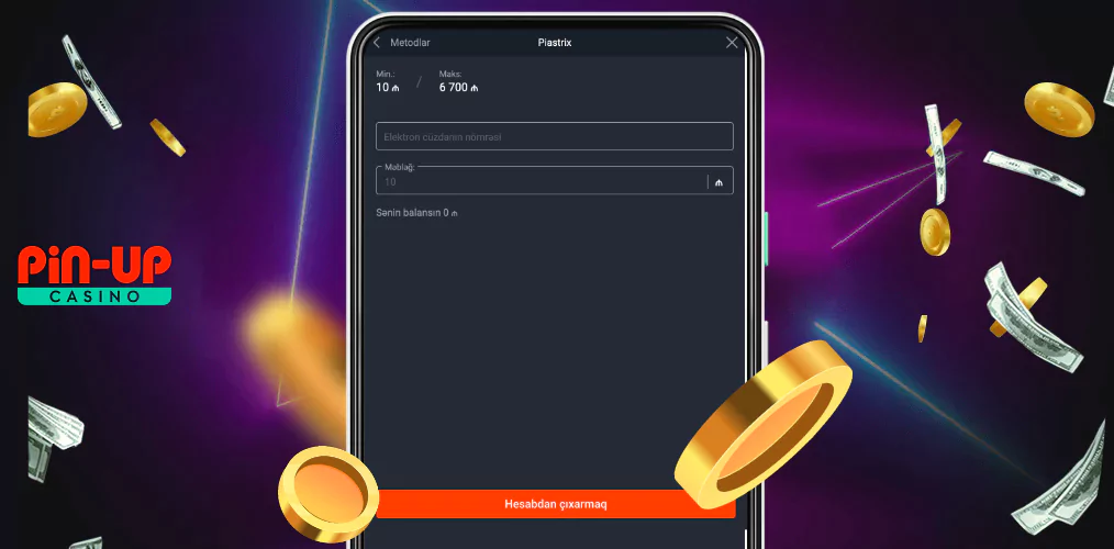 Pin Up-dan vəsait çıxarmaq üçün siz Piastrix kimi mövcud ödəniş üsullarından istifadə edə bilərsiniz