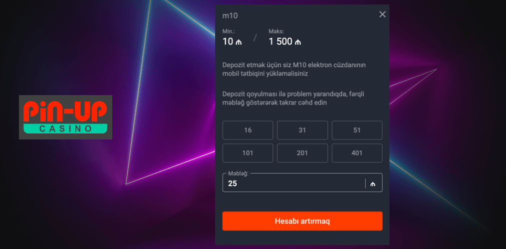 Pin Up-a necə əmanət etmək barədə təlimat